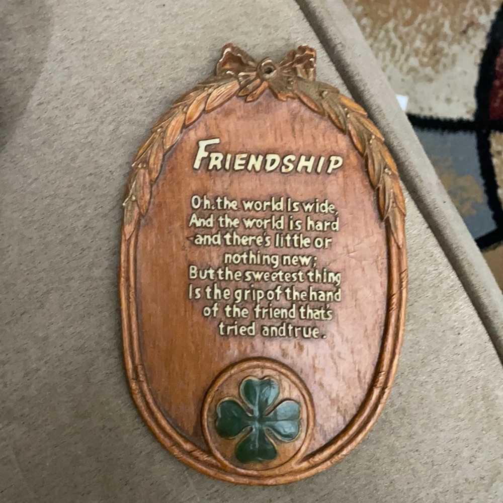 Wooden plaque friendship